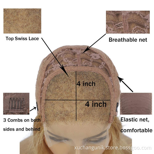 Wholesale 100% Virgin Human Hair 4*4 Wig Vendor Supply Two Tone Ombre 27# Human Hair Ladies 4x4 Front Lace Wig With Baby Hair